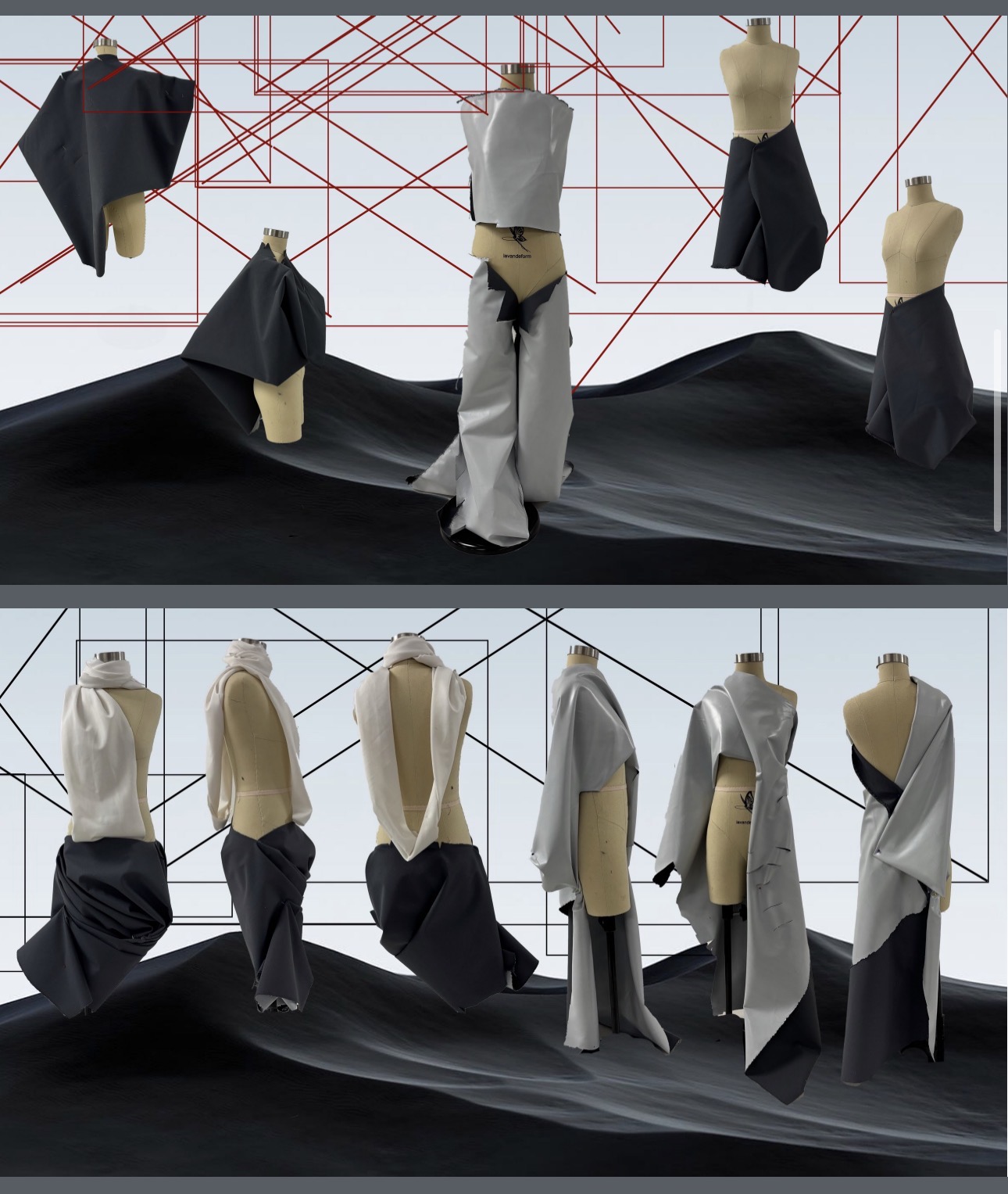 Worn Brutalism — mannequin draping studies