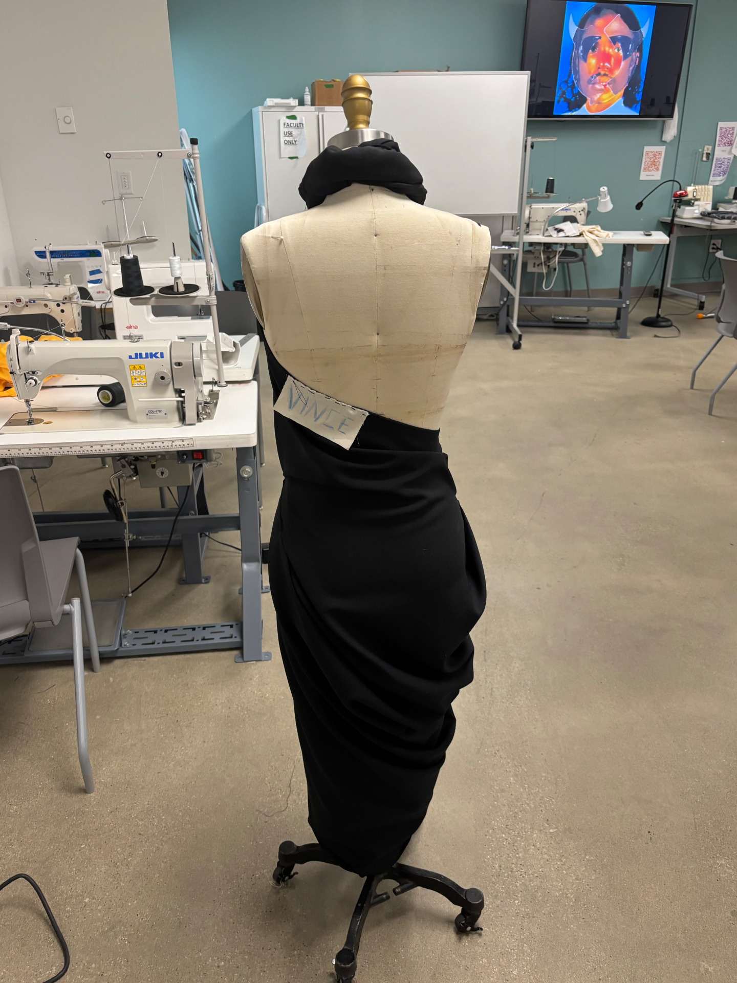 Draping on mannequin — back