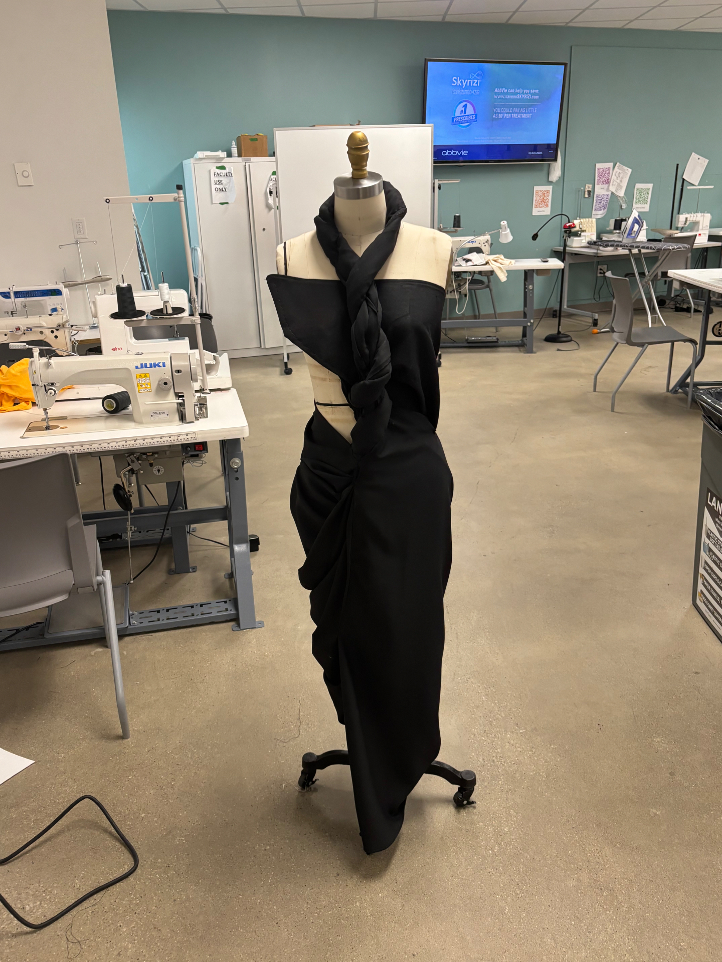 Draping on mannequin — front